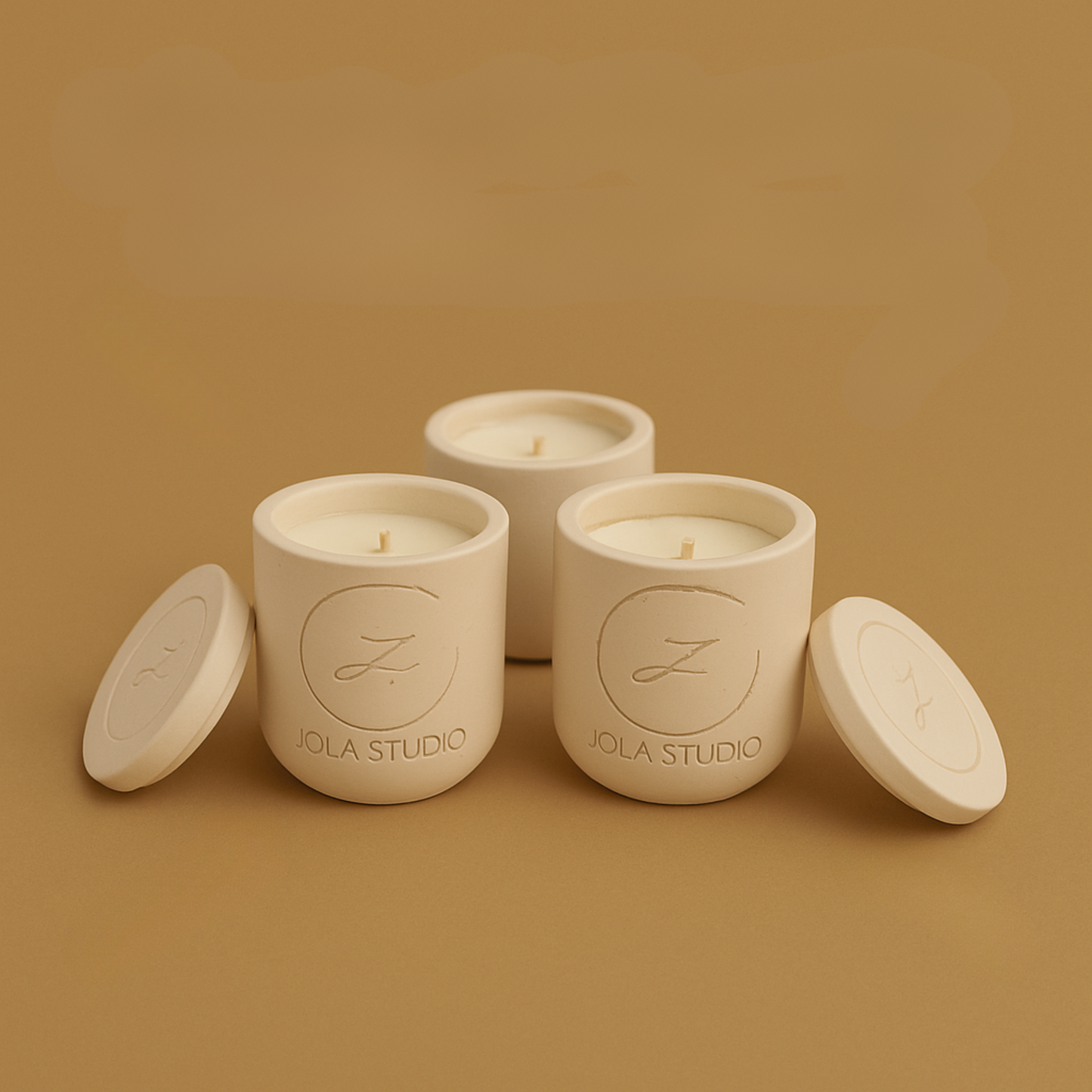 Ivory Concrete Design Scented Candle