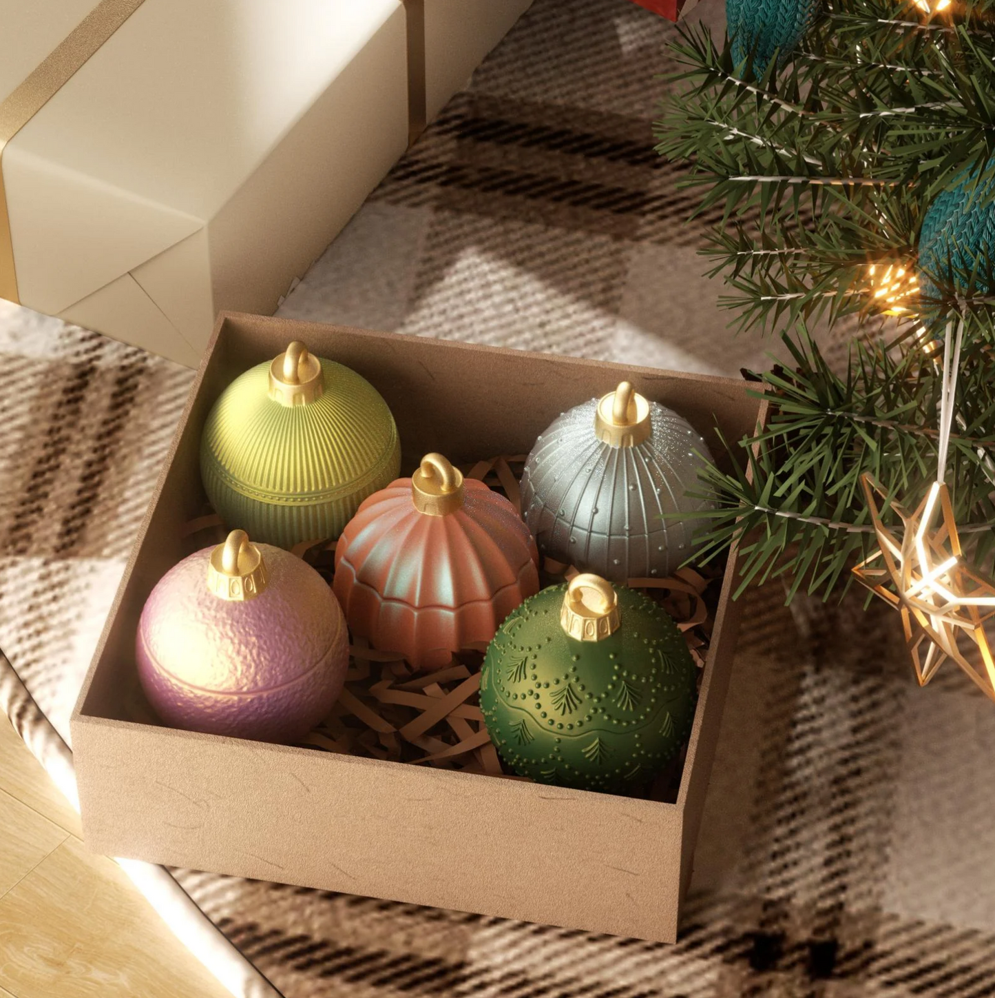 Christmas Twinkle Bauble Candle Set – 4oz (Set of 5)