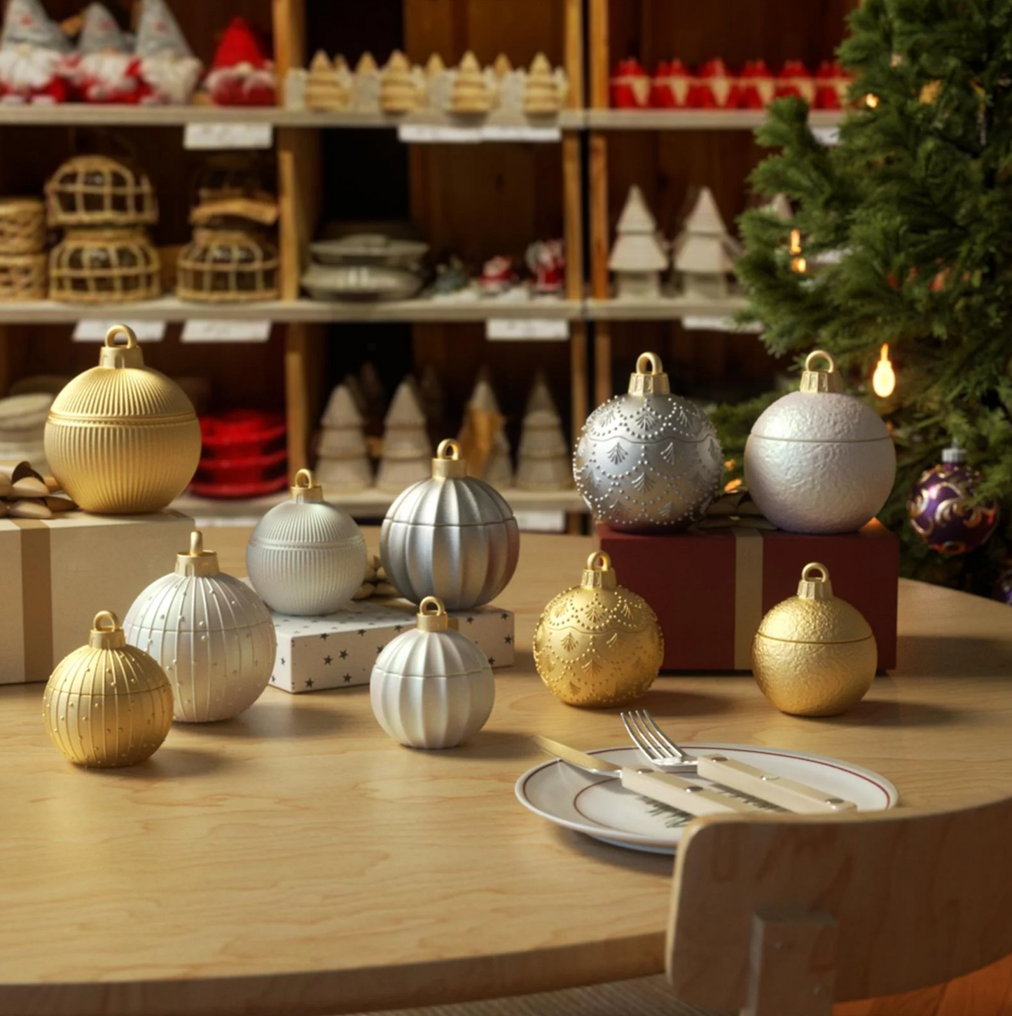 Christmas Twinkle Bauble Candle Set – 4oz (Set of 5)