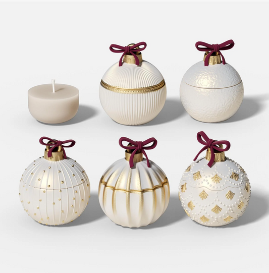 Christmas Twinkle Bauble Candle Set – 7oz (Set of 4)